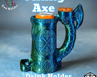 Viking Axe Can Holder and Dice Roller Combo, D&D Gaming