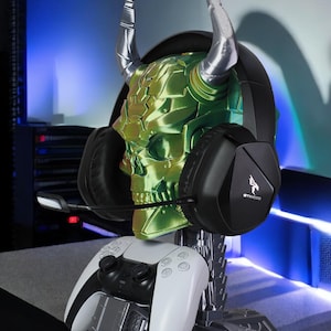 Controller da gioco e supporto per cuffie Cyber Skull - Regalo per giocatori stampato in 3D