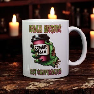 Dead Inside But Caffeinated - Tazza da caffè Zombie - Regalo divertente per gli amanti del caffè - Tazza da 11 once in ceramica