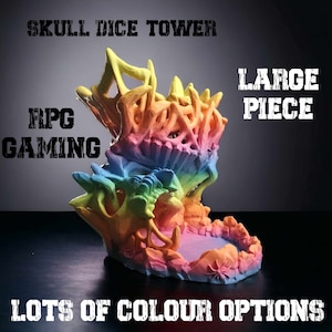 Skull Spider web Dice roller tower, Dungeons and Dragons D&D DND Game Accessory TTRPG