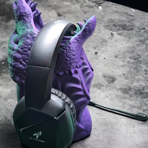 3D-utskriven Master Dragon-headsethållare - Unik speldekor - DND, RPG, Gaming