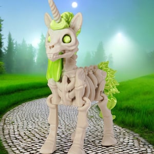 Skeleton Pet, Articulated Unicorn, horse, Customizable features, Fun & Spooky Decor
