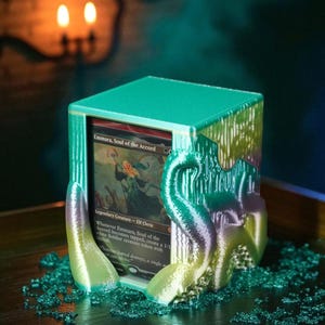Boîte de jeu Magic the Gathering, 100 cartes Commander, boîte de jeu Kraken - Octopus 3D avec fermeture magnétique