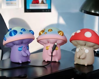 Cable Buddy Kawaii Mushroom , Cute storage pot - Happy little Desk Organizer