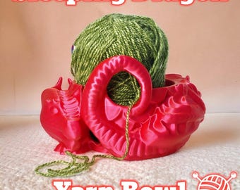 Sleeping Dragon Yarn Bowl – 3D Printed Crochet & Knitting Gift for Yarn Lovers
