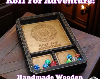Bandeja de madera hecha a mano para lanzar dados – Caja de arce tallada para D&D y soporte para dados de juegos de rol