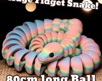 Flexi Fidget Ball Python - LANG 80 cm - Gelede sensorische slang