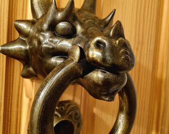 Dragon Head Door Knocker A cute, 3D Printed Home Decor, Fantasy Theme, Gift for Dragon Enthusiasts