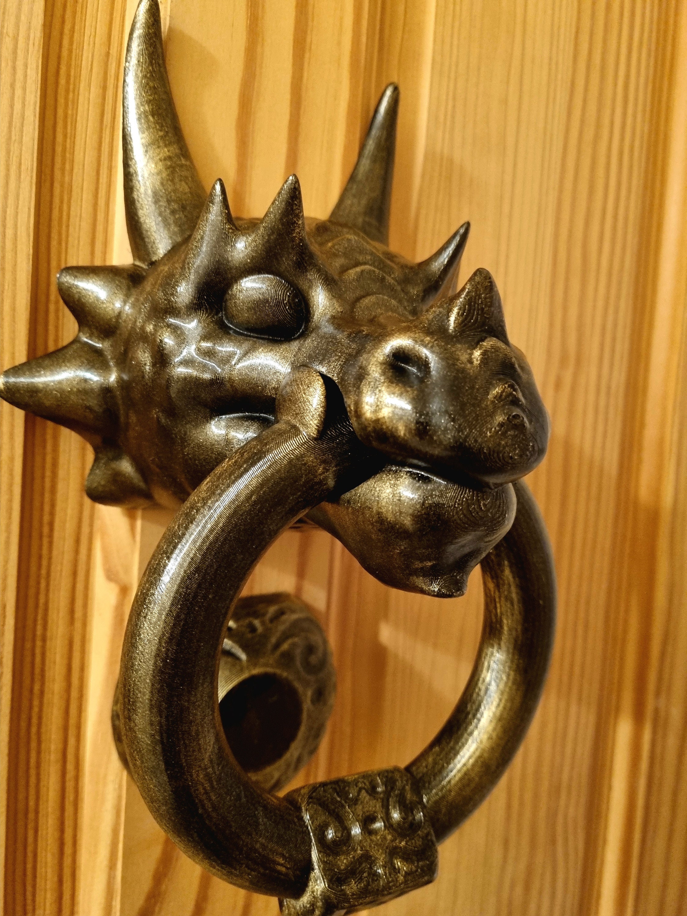 Poignée de porte en laiton 27cm Dragon Décoration Artisanat indien