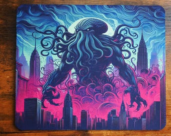 Handcrafted Cthulhu Mouse Pad – Cosmic Horror Gaming Mat for PC & RPG Fans