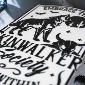 3D Printed Skinwalker Society Sign Spooky Halloween Wall Decor Etsy