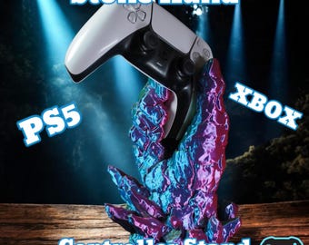 Suporte para Controle de Jogo em Forma de Mão de Pedra – Decoração Fantástica para Mesa de Jogador
