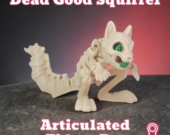 Dead Good Squirrel Pet Skeleton, Articulated Squirrel, Customizable features, Fidget