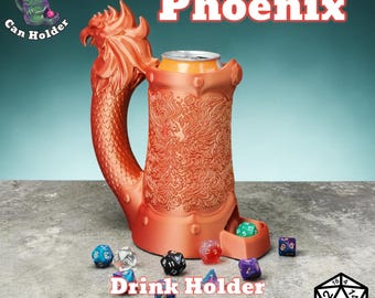 Dungeons and Dragons Gift - Phoenix Dice Tower Can Holder Combo - D&D RPG/TTRPG