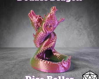 Double Dragon Dice roller, dice tower, Gaming Accessories, Dungeons and Dragons Gift