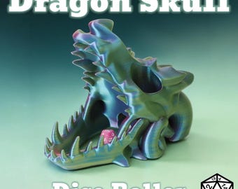 3D-geprinte Dragon Skull-dobbeltoren: RPG-dobbelsteenroller