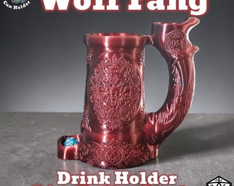 3D Printed Wolf Fang Dice Tower Can Holder, RPG Tabletop Accessory