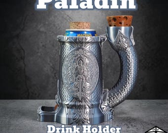 Paladin Dice Tower Can Cozy: 3D Printed RPG Drink Holder