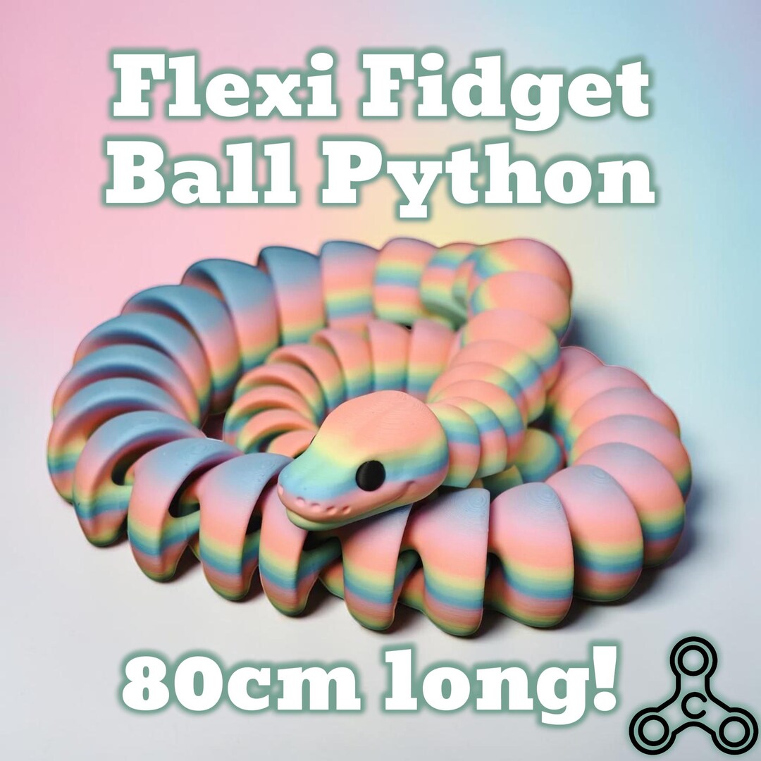 Fidget Python .357 Inside Flexi Fidget Ball Python - LONG 80cm - Articulated Sensory Snake - Etsy