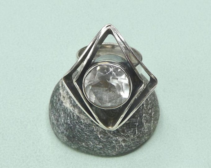 Erik Granit (Finland). Silver and crystal ring. 1973. Vintage.