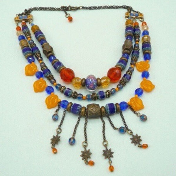 Italie. Collier en perles de Murano. Vintage.