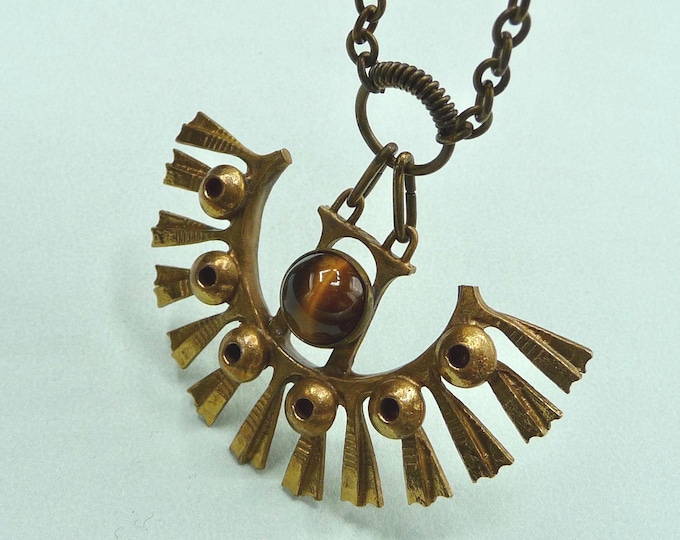 Pentti Sarpaneva (Finland). Bronze and stone necklace. 1970s. Vintage.