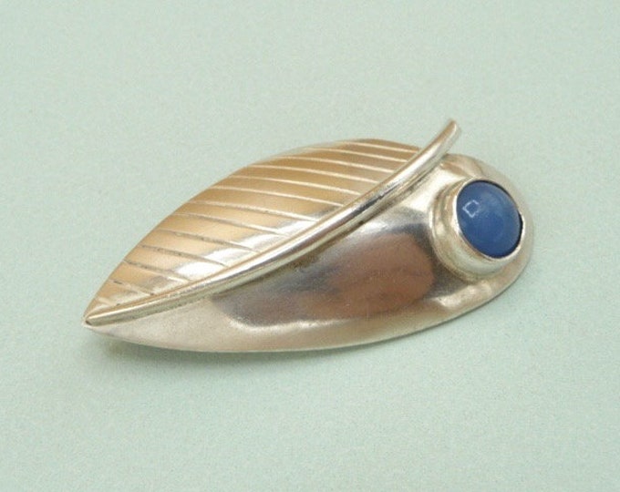Sweden. Silver and stone brooch. 1955. Vintage.