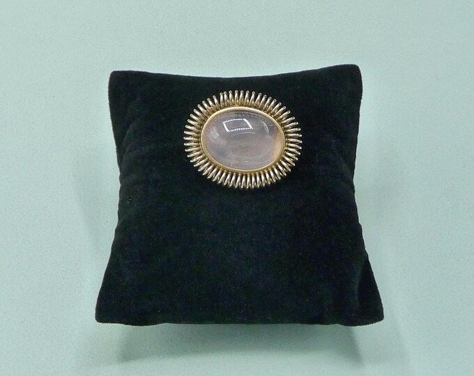 Finland. Silver and rose quartz brooch. 1969. Vintage.