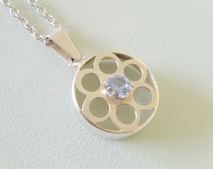 Finland. Silver and Crystal Pendant. Vintage.