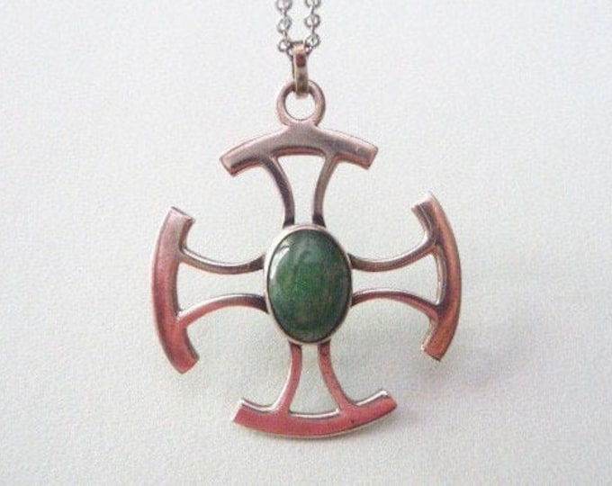 Silver and Agate Pendant. Vintage.