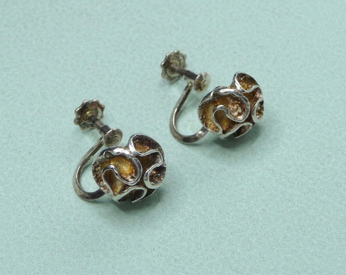 Theresia Hvorslev (Sweden). Silver earrings. 70s. Vintage.