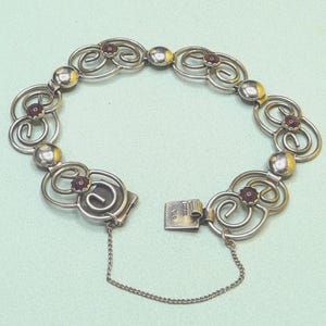 Pinco Forening (Suède). Bracelet en argent et verre violet. 1959. Vintage.