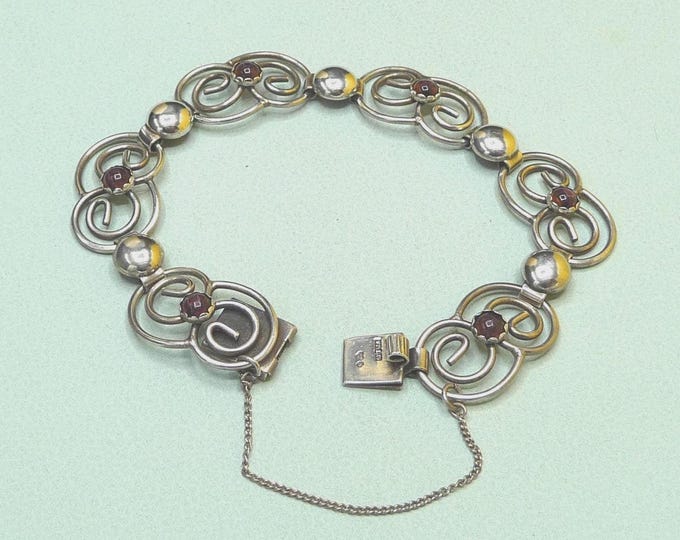 Pinco Forening (Sweden). Silver and purple glass bracelet. 1959. Vintage.
