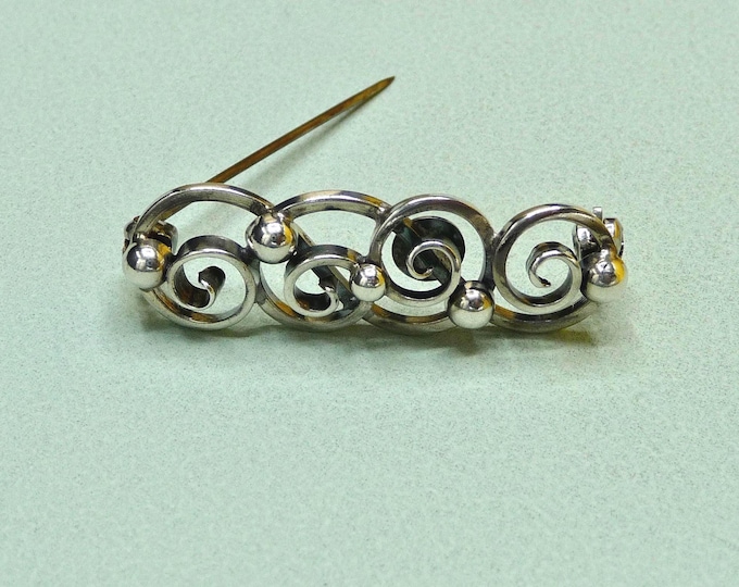 Hermann Siersbol (Denmark). Silver brooch. 1950s. Vintage.