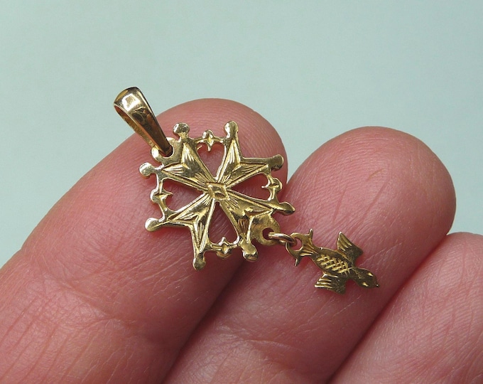 Huguenot cross in 18-carat gold. Vintage.
