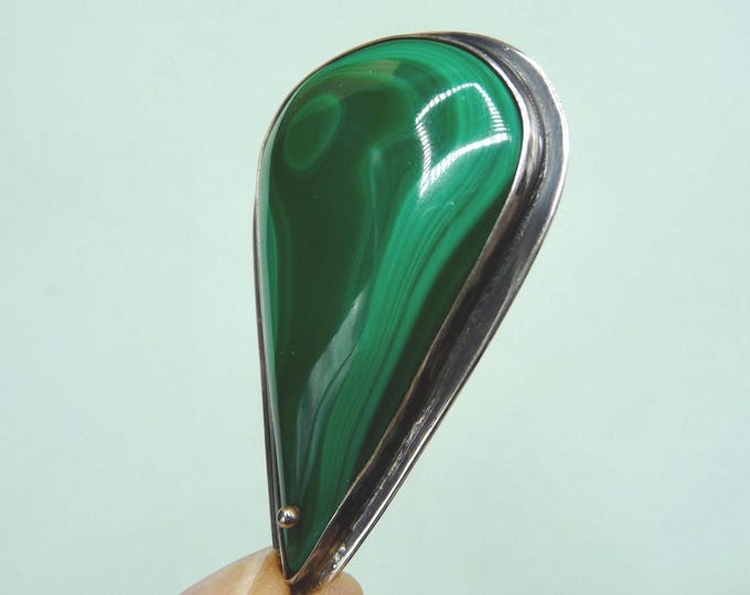 Vintage silver and malachite pendant.