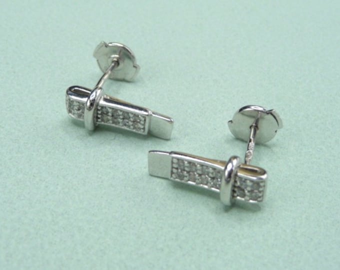 Guy Laroche (France). Silver and zircon earrings.