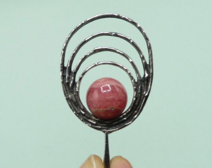 Perli (Germany). Silver and rhodochrosite pendant. 1930s. Vintage.