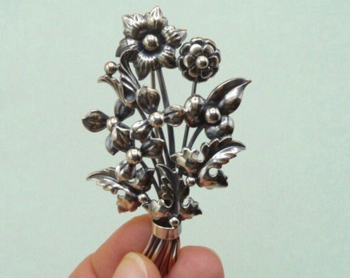 Gustav Dahlgren & Co (Sweden). Silver brooch. 1950s. Vintage.