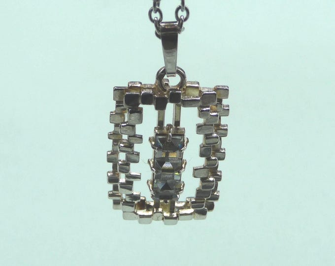 Sweden. Silver and crystal pendant. Vintage.