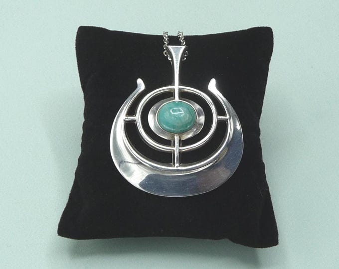 David Andersen (Norway). Silver and amazonite pendant. Vintage.