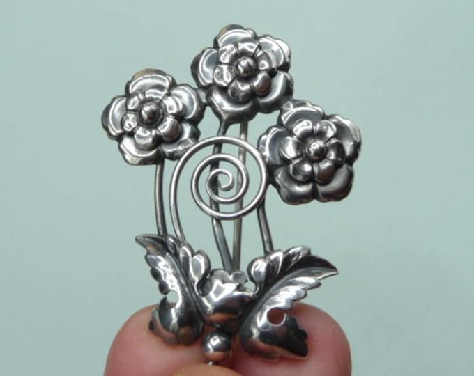 Gustaf Dahlgren & Co (Suède). Broche en argent. Années 50. Vintage.