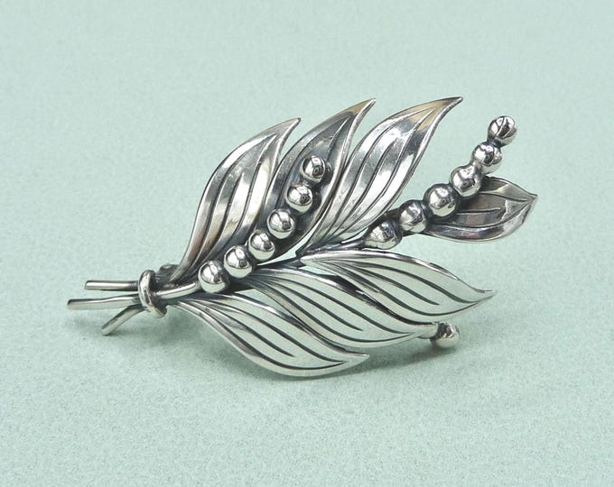 Sweden. Silver brooch. 1956. Vintage.