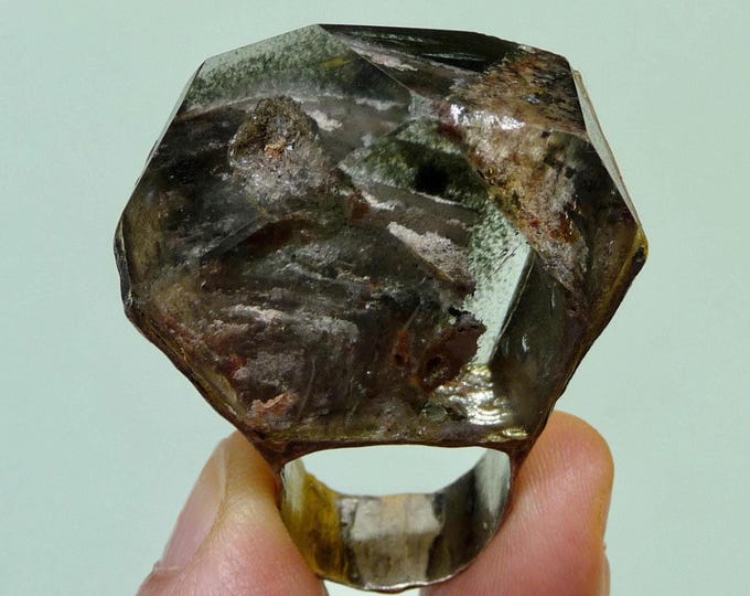 United States. Heavy silver and stone ring.