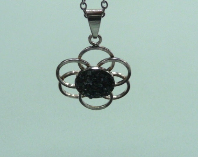 Sweden. Silver and stone pendant. 1976. Vintage.