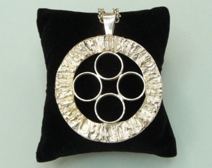 Alf Halldin (Sweden). Silver plated tin pendant. 70s. Vintage.