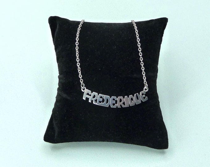 Silver necklace with the name "Frédérique". 1960s-70s. Vintage.
