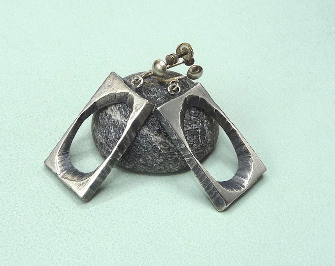 Karl Laine (Finland). Silver earrings. 1970s. Vintage.