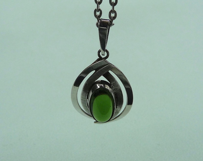 Sweden. Silver and glass pendant. Vintage.