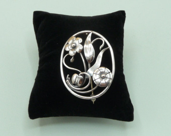 Sweden. Silver brooch. 1941. Vintage.